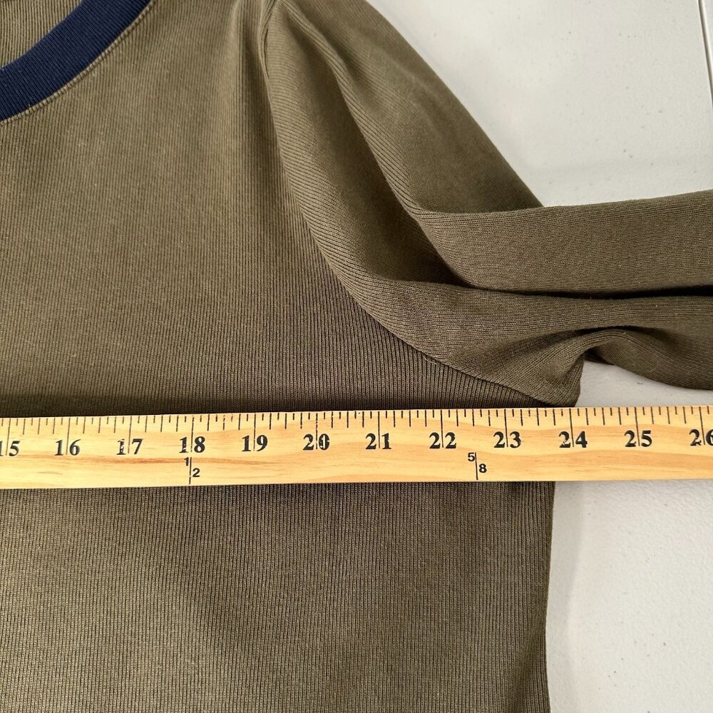 Talbots Patch Pocket Cardigan Sweater Size 2X Green Gold Buttons - Picture 7 of 10